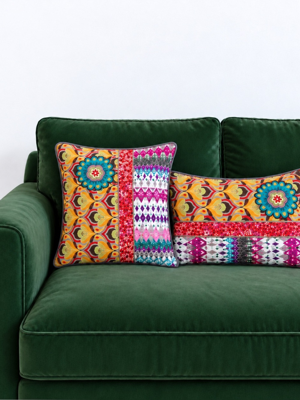 Karma Living – Boho 100% Cotton Appliqué Pillow Covers – Set of 2